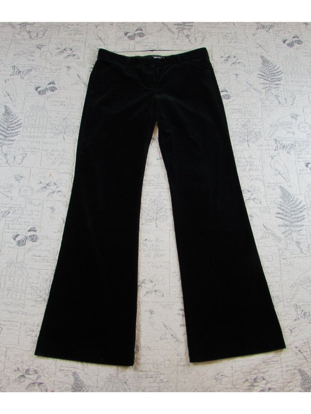 Theory Pants Women's deep blue Velvet Flare low rise Modal cotton stretch size 8